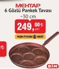 MEHTAP 6 GÖZLÜ PANKEK TAVASI 30 CM MEHTAP 6 GÖZLÜ PANKEK TAVASI 30 CM